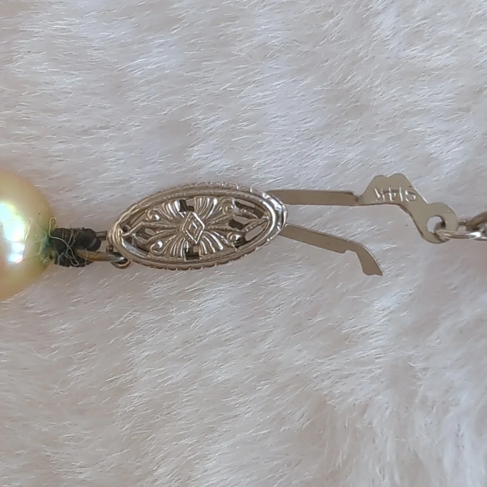 Vintage Trifari Pearl Necklace - Single Strand Knotted - Original Box - Picture 5 of 6